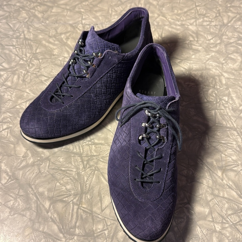 Stuart Weitzman Woven Leather Oxford Sneakers - Size 8 - Picture 7 of 8